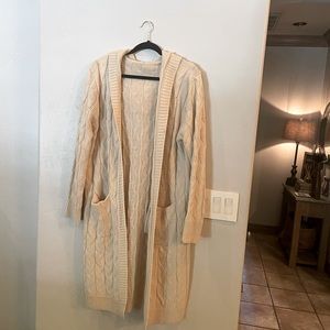 Cream hooded cardigan